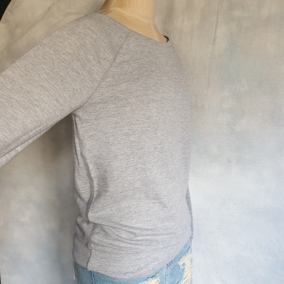 Champion Wm's Heather Grey French Terry Boatneck Sweatshirt Long Relaxed Fit MD - Picture 11 of 16